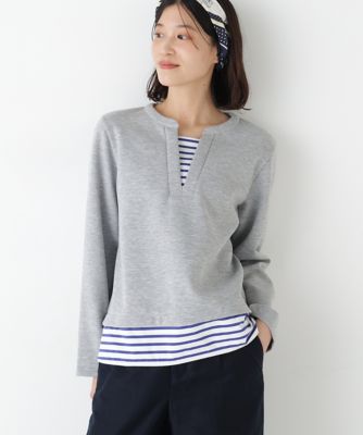 ＜human woman (Women)＞◆ボーダー重ね着風ＰＯ（０７７６１６０２０２）