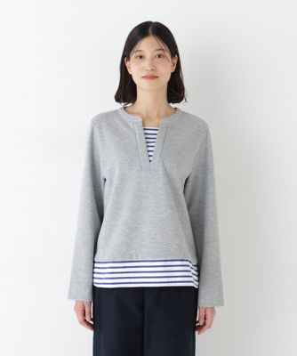 ◇ボーダー重ね着風PO（0776160202） | human woman