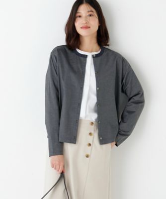 スワン麻ニットカーディガン　 長袖 ロングカーディガン M　HUMANWOMAN ◇クルーネックニットカーディガン（0776170415） | human