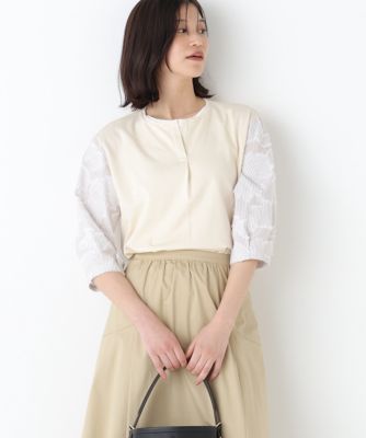 ＜human woman (Women)＞◆カットジャカードストライプトップス（０７７６１６０４１１）