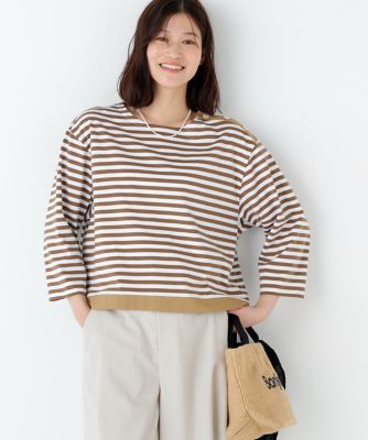 ＜human woman (Women)＞天竺ボーダーカットソー（０７７６１６０５１５）