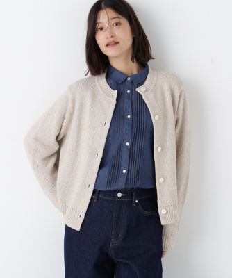 ◇MIXヤーンクルーネックカーディガン（0776170113