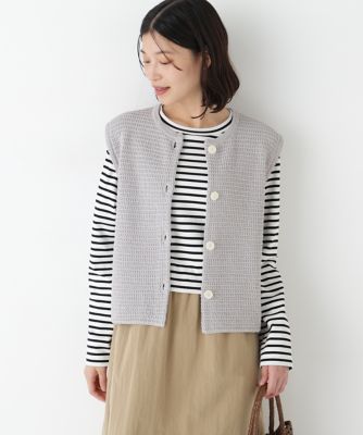 ＜human woman (Women)＞◆ギマコットン地柄ベスト（０７７６１７０２０７）