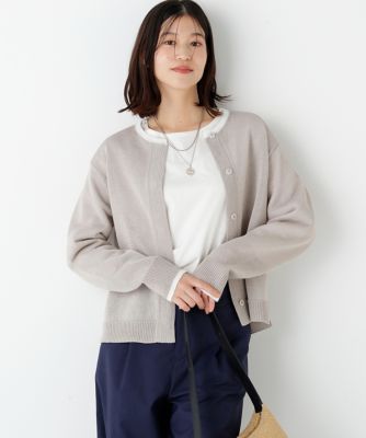 ◇ミドルゲージギマクルーネックカーディガン（0776170310