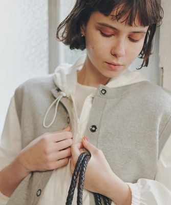 ＜human woman (Women)＞◆ハイツイストコットン混ジャカードベスト（０７７６１７０３１３）