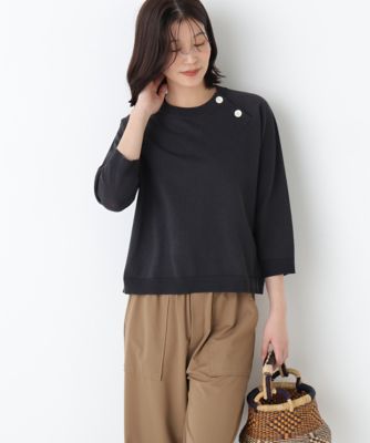 ＜human woman (Women)＞◆ハイゲージニット６分袖ボタンプルオーバー（０７７６１７０４１４）