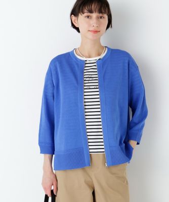 名品 ／ 洗える ／ 4カラー展開》ハイゲージギマ ジップアップクルー