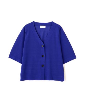 ◇≪名品 ／ 洗える≫ シアーハイゲージVネック5分袖カーディガン