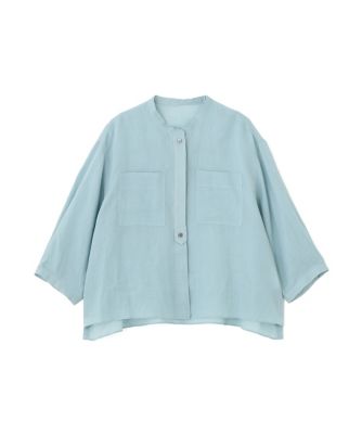 ◇≪名品 ／ 洗える ／ 4色展開！≫ラミーバンドカラーシャツブラウス