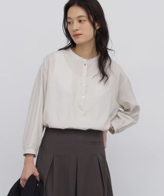 ◇コットンシルクローンピンタックブラウス（0776210821