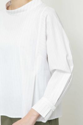 ストライプスタンドカラーブラウス◆（０７７８１１０３０４）