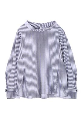 ストライプスタンドカラーブラウス◆（０７７８１１０３０４）