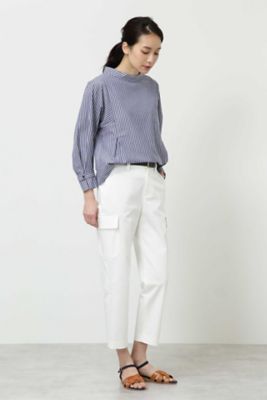 ストライプスタンドカラーブラウス◆（０７７８１１０３０４）