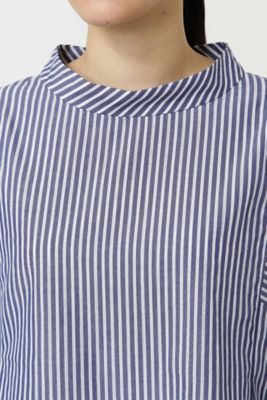 ストライプスタンドカラーブラウス◆（０７７８１１０３０４）