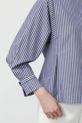 ストライプスタンドカラーブラウス◆（０７７８１１０３０４）