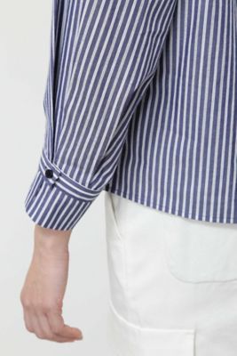ストライプスタンドカラーブラウス◆（０７７８１１０３０４）