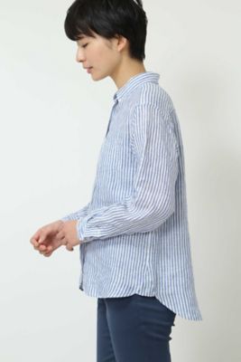 ◆ボタンダウン麻シャツ（０７７８１１０４０６）