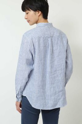◆ボタンダウン麻シャツ（０７７８１１０４０６）