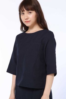 ≪Ｊａｐａｎ　ｃｏｕｔｕｒｅ≫　胸ポケット付きクルーネック（０７７８１１０４０９）