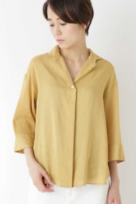 麻ポリエステル比翼シャツ（０７７８１１０６０５）