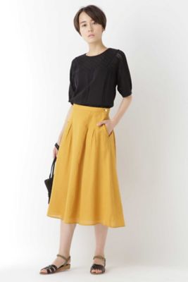 綿麻チェックスカート（０７７８１２０５０１）