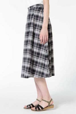 綿麻チェックスカート（０７７８１２０５０１）