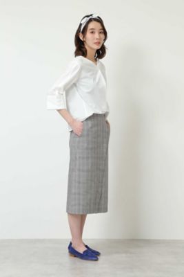 ブラウス×ラップ風スカートセットアップ（０７７８１４０４０１）