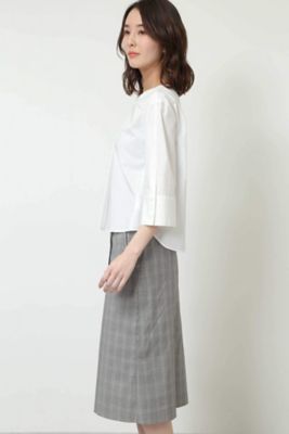ブラウス×ラップ風スカートセットアップ（０７７８１４０４０１）