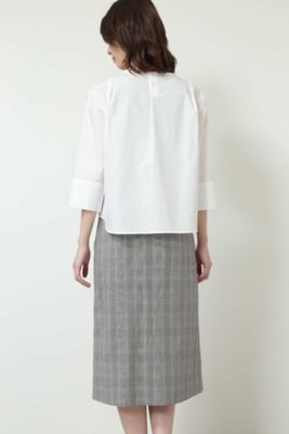 ブラウス×ラップ風スカートセットアップ（０７７８１４０４０１）