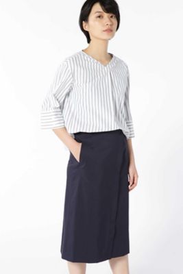ブラウス×ラップ風スカートセットアップ（０７７８１４０４０１）