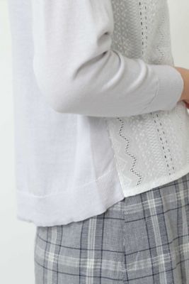 ◆レースコンビ羽織りニット（０７７８１７０４０２）