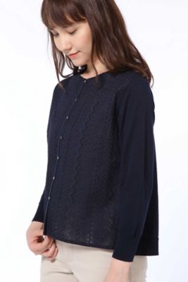 ◆レースコンビ羽織りニット（０７７８１７０４０２）