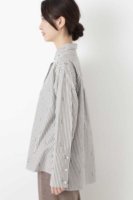 ストライプジャガードロングシャツ（０７７８２１０００１）