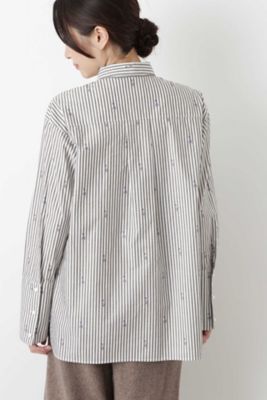 ストライプジャガードロングシャツ（０７７８２１０００１）