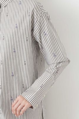 ストライプジャガードロングシャツ（０７７８２１０００１）