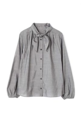 ≪Ｊａｐａｎ　ｃｏｕｔｕｒｅ≫キュプラコットンリボンタイブラウス（０７７８２１００１１）