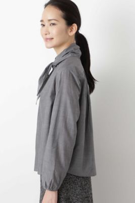 ≪Ｊａｐａｎ　ｃｏｕｔｕｒｅ≫キュプラコットンリボンタイブラウス（０７７８２１００１１）
