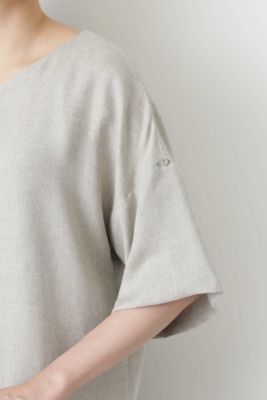 ［洗える］リネンライクオックスブラウス（０７７８２１０６０１）
