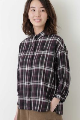 ◆テンセルコットンチェックブラウス（０７７８２１０８０２）