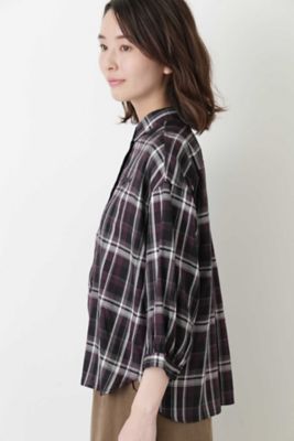 ◆テンセルコットンチェックブラウス（０７７８２１０８０２）