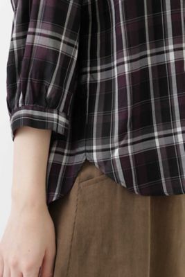 ◆テンセルコットンチェックブラウス（０７７８２１０８０２）