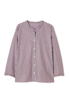 ◆ブロードストライプスタンドカラーシャツ（０７７８２１０８０６）