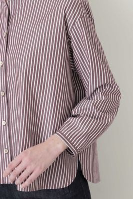 ◆ブロードストライプスタンドカラーシャツ（０７７８２１０８０６）