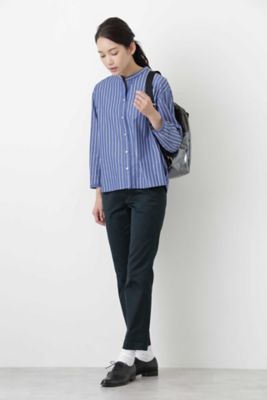 ◆ブロードストライプスタンドカラーシャツ（０７７８２１０８０６）