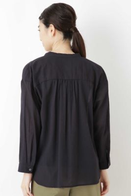 コットンシフォンスタンドカラーブラウス（０７７８２１０８０８）