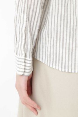 ストライプスタンドカラーブラウス（０７７８２１０９１５）