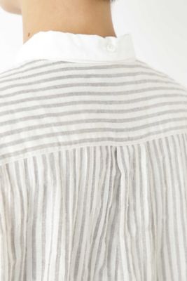 ストライプスタンドカラーブラウス（０７７８２１０９１５）