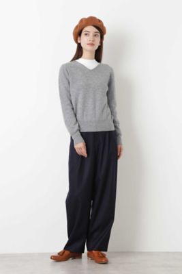 ウールワイドテーパードパンツ（０７７８２３０１０６）