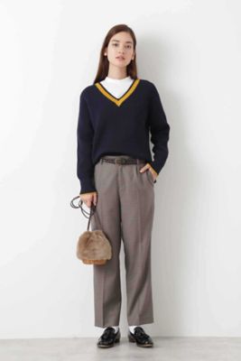 ◆ウール細見テーパードパンツ（０７７８２３０９０２）