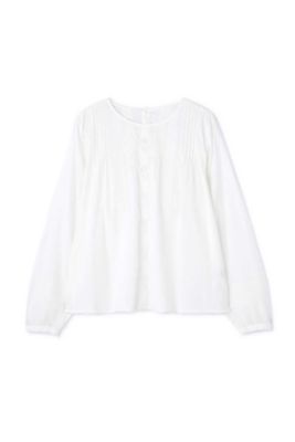 超長綿オーガニックローンブラウス（０７７９１１０１０４）
